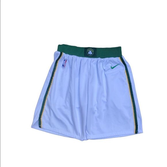 NBA X Nike Boston Celtics Basketball Shorts Medium White Green - Picture 5 of 9